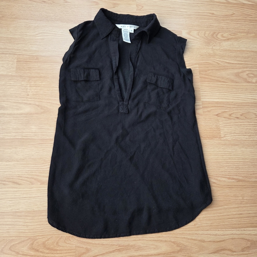 MAX STUDIO Rolled Sleeve Top